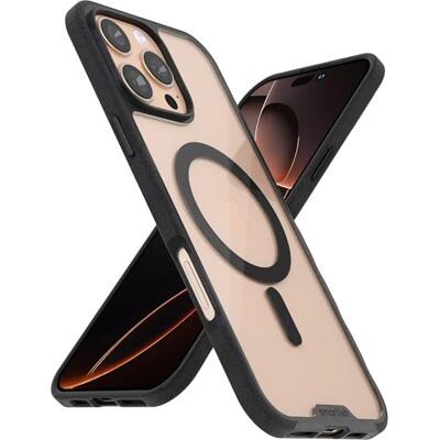 Smartish ® Gripmunk Slanke en lichte magnetische beschermhoes met microvezelvoering voor iPhone 16 Pro Max, MagSafe, Clearly Black Smartish ® Gripmunk Slanke en lichte magnetische beschermhoes met microvezelvoering voor iPhone 16 Pro Max, MagSafe, Clearly Black