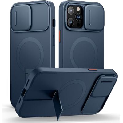 SURITCH Magnetisch hoesje compatibel met iPhone 12 Pro Max/13 Pro Max, schokbestendige beschermhoes, met verschuifbare camera-afdekking en verstelbare standaard, blauw SURITCH Magnetisch hoesje compatibel met iPhone 12 Pro Max/13 Pro Max, schokbestendige beschermhoes, met verschuifbare camera-afdekking en verstelbare standaard, blauw