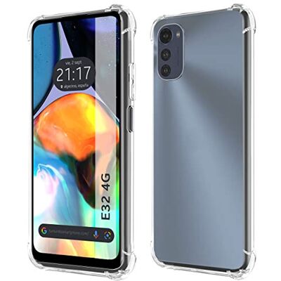 Tumundosmartphone Beschermhoes voor Motorola Moto E32 4G, siliconen, schokbestendig, transparant Tumundosmartphone Beschermhoes voor Motorola Moto E32 4G, siliconen, schokbestendig, transparant