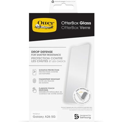 Otterbox Glass schermbeschermer voor Samsung A26 5G, gehard glas, krasbescherming, valbescherming voor splinterbescherming Otterbox Glass schermbeschermer voor Samsung A26 5G, gehard glas, krasbescherming, valbescherming voor splinterbescherming
