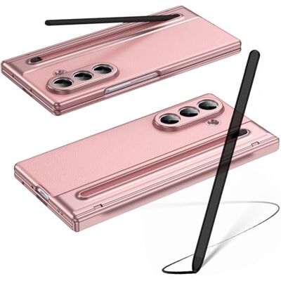BAILI Leren hoesje voor Samsung Galaxy Z Fold7 met stylus + displaybeschermfolie + S Pen sleuf roze BAILI Leren hoesje voor Samsung Galaxy Z Fold7 met stylus + displaybeschermfolie + S Pen sleuf roze