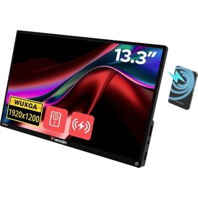Verbatim PMT-13 Draagbare 13,3 inch aluminium touchscreen monitor met 5000 mAh powerbank, mobiel Full HD-display voor laptop, tablet, smartphone, PS5, Nintendo Switch met USB-C-aansluiting Verbatim PMT-13 Draagbare 13,3 inch aluminium touchscreen monitor met 5000 mAh powerbank, mobiel Full HD-display voor laptop, tablet, smartphone, PS5, Nintendo Switch met USB-C-aansluiting