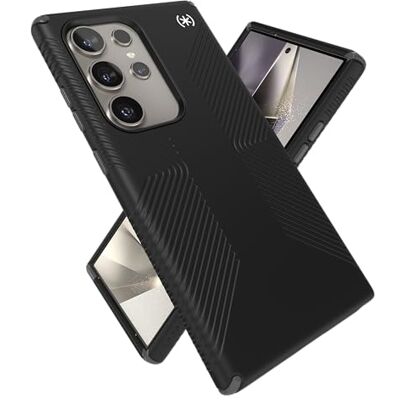 Speck Presidio 2 beschermhoes voor Samsung Galaxy S24 Ultra, camerabescherming en valbescherming, biedt een veilige grip, maakt draadloos opladen mogelijk, absorbeert Speck Presidio 2 beschermhoes voor Samsung Galaxy S24 Ultra, camerabescherming en valbescherming, biedt een veilige grip, maakt draadloos opladen mogelijk, absorbeert