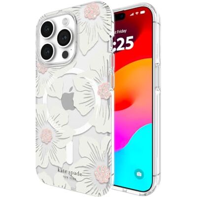Kate Spade New York Hoes voor iPhone 15 Pro, compatibel met Mag Safe, Hollyhock crème Kate Spade New York Hoes voor iPhone 15 Pro, compatibel met Mag Safe, Hollyhock crème
