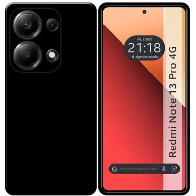 Tumundosmartphone Zwarte TPU-siliconen hoes voor Xiaomi Redmi Note 13 Pro 4G Tumundosmartphone Zwarte TPU-siliconen hoes voor Xiaomi Redmi Note 13 Pro 4G