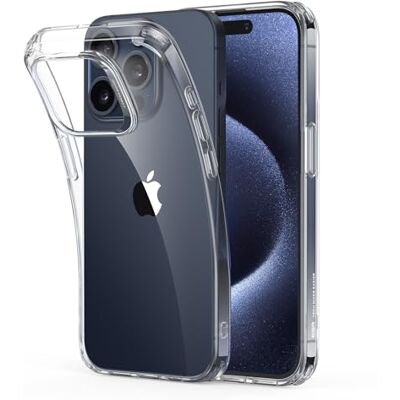 ESR Zero Series Beschermhoes voor iPhone 15 Pro Max, van transparante siliconen, schokbestendig, dun, vergeelt niet ESR Zero Series Beschermhoes voor iPhone 15 Pro Max, van transparante siliconen, schokbestendig, dun, vergeelt niet