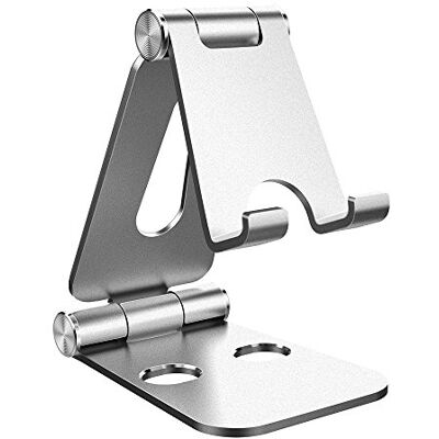 Simpeak Telefoonhouder, tablethouder, dockhouder, compatibel met mobiele telefoon, accessoires, kantoor, andere smartphones, aluminium zilver Simpeak Telefoonhouder, tablethouder, dockhouder, compatibel met mobiele telefoon, accessoires, kantoor, andere smartphones, aluminium zilver