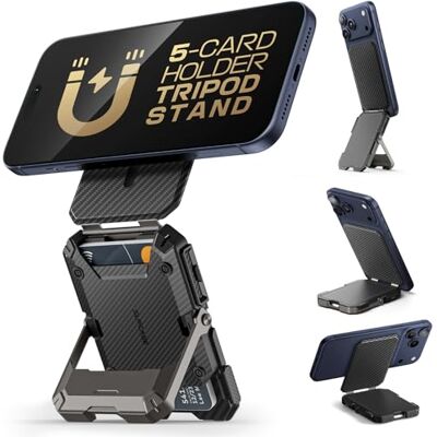SUPCASE Voor MagSafe Magnetische portemonnee met telefoonhouder en RFID-blokkering, sterke magnetische sluiting, magnetische portemonnee voor heren, telefoonkaarthouder SUPCASE Voor MagSafe Magnetische portemonnee met telefoonhouder en RFID-blokkering, sterke magnetische sluiting, magnetische portemonnee voor heren, telefoonkaarthouder