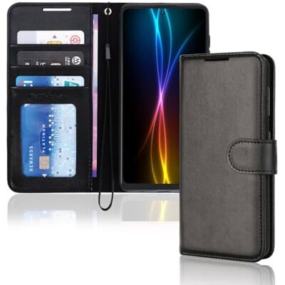 TECHGEAR Zwarte PU-lederen portemonnee-hoes met magneetsluiting voor Samsung S20 Fan Edition TECHGEAR Zwarte PU-lederen portemonnee-hoes met magneetsluiting voor Samsung S20 Fan Edition