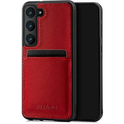 SURAZO Samsung Galaxy S23 Hoes voor Samsung Galaxy S23 Schokbestendig Met Kaartvak, Sleutelhanger, Vintage Costa Rood SURAZO Samsung Galaxy S23 Hoes voor Samsung Galaxy S23 Schokbestendig Met Kaartvak, Sleutelhanger, Vintage Costa Rood