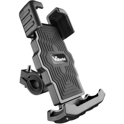 Valkental Mobiele telefoonhouder voor de fiets met anti-diefstalbeveiligingssysteem en siliconen pad compatibel met alle sturen 360° draaibaar iPhone, Samsung, Huawei Valkental Mobiele telefoonhouder voor de fiets met anti-diefstalbeveiligingssysteem en siliconen pad compatibel met alle sturen 360° draaibaar iPhone, Samsung, Huawei