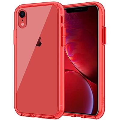 JETech Hoesje voor iPhone XR 6,1 Inch, Schokabsorptie Transparant Bumper Case, Anti Krasvrije Doorzichtig Achterkant (Rood) Anti-Jaunissement, Antichoc, Dos PC Rigide Résistant aux Rayures, Étui Housse Bumper en TPU Transparent Durable JETech Hoesje voor iPhone XR 6,1 Inch, Schokabsorptie Transparant Bumper Case, Anti Krasvrije Doorzichtig Achterkant (Rood) Anti-Jaunissement, Antichoc, Dos PC Rigide Résistant aux Rayures, Étui Housse Bumper en TPU Transparent Durable