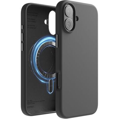 elago Magnetische siliconen beschermhoes voor iPhone 16 Plus Compatibel met MagSafe, geïntegreerde magneten, zachte siliconen, antislip, schokbestendig (zwart) elago Magnetische siliconen beschermhoes voor iPhone 16 Plus Compatibel met MagSafe, geïntegreerde magneten, zachte siliconen, antislip, schokbestendig (zwart)