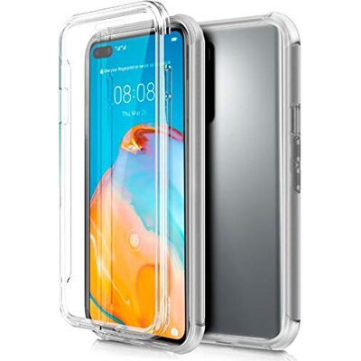 Cool Beschermhoes voor Huawei P40, 3D-siliconen, voor- en achterkant, transparant Cool Beschermhoes voor Huawei P40, 3D-siliconen, voor- en achterkant, transparant