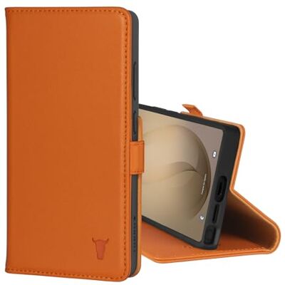 TORRO Leren beschermhoes compatibel met Samsung Galaxy S26 Ultra 5G 2026, portefeuillehoes van echt leer, met standaard en kaartvakken (oranje) TORRO Leren beschermhoes compatibel met Samsung Galaxy S26 Ultra 5G 2026, portefeuillehoes van echt leer, met standaard en kaartvakken (oranje)