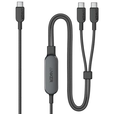 Anker Kabel, 2-in-1 USB C naar USB C gevlochten kabel 140 W Max, snel opladen voor iPhone 16/16 Pro Max/15 Series, MacBook Air/Pro, and More (1,2 m, zwart) Anker Kabel, 2-in-1 USB C naar USB C gevlochten kabel 140 W Max, snel opladen voor iPhone 16/16 Pro Max/15 Series, MacBook Air/Pro, and More (1,2 m, zwart)
