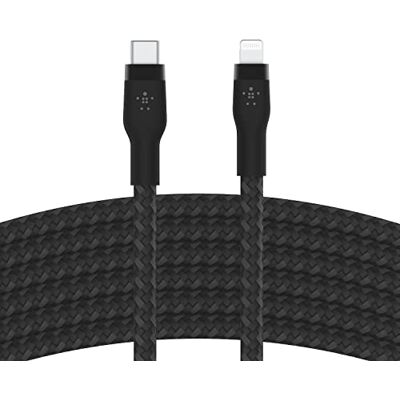 Belkin BoostCharge Pro Flex USB-C naar Lightning gevlochten mantelkabel (3 m), MFi-gecertificeerd (20 W), Power Delivery opladen voor iPhone 14/14 Plus, 13, 12, Pro, Max, mini, SE, iPad enz. (zwart) Belkin BoostCharge Pro Flex USB-C naar Lightning gevlochten mantelkabel (3 m), MFi-gecertificeerd (20 W), Power Delivery opladen voor iPhone 14/14 Plus, 13, 12, Pro, Max, mini, SE, iPad enz. (zwart)