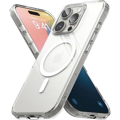 Ringke Beschermhoes voor iPhone 16 Pro Case Fusion Magnetic Clear Transparant, magnetisch, ultradun, robuust, harde achterkant, zachte bumper, schokbestendig, geïntegreerde magneetring Ringke Beschermhoes voor iPhone 16 Pro Case Fusion Magnetic Clear Transparant, magnetisch, ultradun, robuust, harde achterkant, zachte bumper, schokbestendig, geïntegreerde magneetring