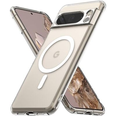 Ringke Beschermhoes voor Google Pixel 8 Pro Case Fusion Magnetic Clear Transparant, magnetisch, ultradun, robuust, harde achterkant, zachte bumper, schokbestendig, geïntegreerde magneetring Ringke Beschermhoes voor Google Pixel 8 Pro Case Fusion Magnetic Clear Transparant, magnetisch, ultradun, robuust, harde achterkant, zachte bumper, schokbestendig, geïntegreerde magneetring