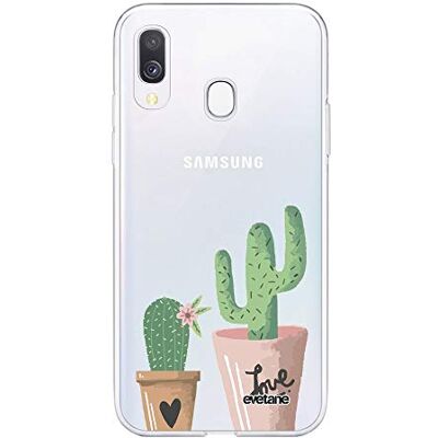 Evetane Beschermhoes compatibel met Samsung Galaxy A20e 360, voor de achterkant, duurzaam, dun, robuuste bescherming, transparant, cactus liefde, modieus patroon Evetane Beschermhoes compatibel met Samsung Galaxy A20e 360, voor de achterkant, duurzaam, dun, robuuste bescherming, transparant, cactus liefde, modieus patroon