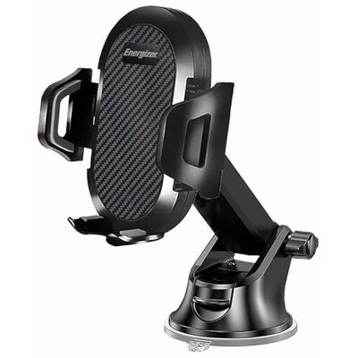 Energizer Universele autotelefoonhouder met zuignap, bevestiging voor voorruit en dashboard, 360° rotatie, portret/landschapsmodus, voor smartphones van 4 tot 7 inch, ultrastabiel, zwart Energizer Universele autotelefoonhouder met zuignap, bevestiging voor voorruit en dashboard, 360° rotatie, portret/landschapsmodus, voor smartphones van 4 tot 7 inch, ultrastabiel, zwart