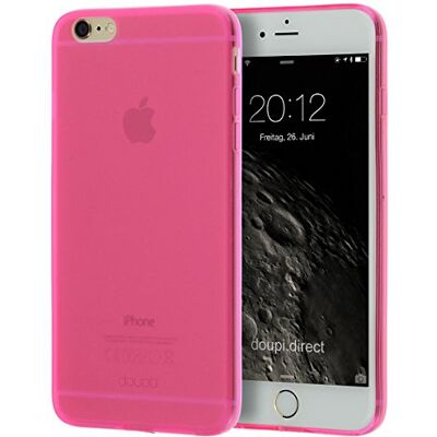 doupi PerfectFit Coque de protection pour iPhone 6 Plus/6S Plus (5,5") avec bouchon anti-poussière intégré Transparent mat Coque antichoc Rose doupi PerfectFit Coque de protection pour iPhone 6 Plus/6S Plus (5,5") avec bouchon anti-poussière intégré Transparent mat Coque antichoc Rose