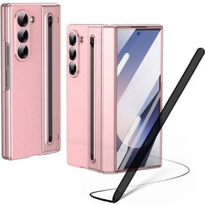 BAILI Leren hoesje voor Samsung Galaxy Z Fold6 met stylus + schermbeschermer + S Pen sleuf Roze BAILI Leren hoesje voor Samsung Galaxy Z Fold6 met stylus + schermbeschermer + S Pen sleuf Roze