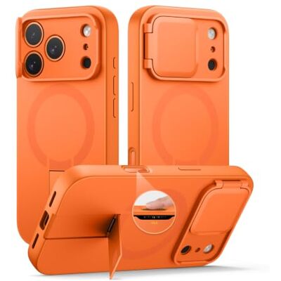 SURITCH Magnetische hoes, compatibel met iPhone 18 Pro Max, oranje Geïntegreerde standaard, lensdeksel, camerabedieningsknop, sterke magnetische beschermhoezen SURITCH Magnetische hoes, compatibel met iPhone 18 Pro Max, oranje Geïntegreerde standaard, lensdeksel, camerabedieningsknop, sterke magnetische beschermhoezen