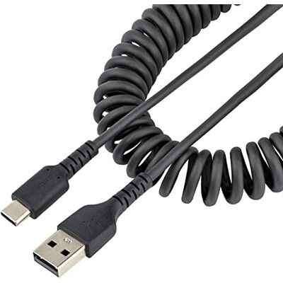 StarTech .com USB naar USB-C kabel 1 m – USB-C intensief gewikkeld – USB-A naar USB-C kabel van robuuste aramidevezel – USB-C lader M/M – adapter TB3 zwart (R2ACC-1M-USB-kabel) StarTech .com USB naar USB-C kabel 1 m – USB-C intensief gewikkeld – USB-A naar USB-C kabel van robuuste aramidevezel – USB-C lader M/M – adapter TB3 zwart (R2ACC-1M-USB-kabel)