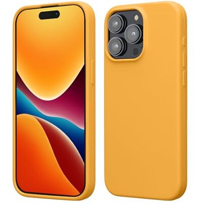 kwmobile Beschermhoes voor iPhone 15 Pro Max, dunne siliconen telefoonhoes met zacht en schokbestendig oppervlak, mango kwmobile Beschermhoes voor iPhone 15 Pro Max, dunne siliconen telefoonhoes met zacht en schokbestendig oppervlak, mango