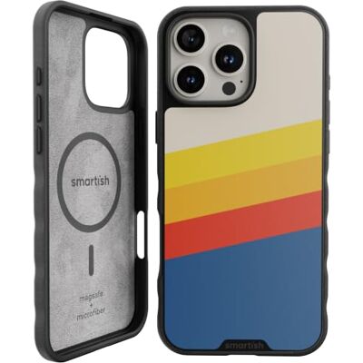 Smartish ® Gripmunk Slanke en lichte magnetische beschermhoes met microvezelvoering voor iPhone 16 Pro Max, MagSafe-compatibel, Striped Up Smartish ® Gripmunk Slanke en lichte magnetische beschermhoes met microvezelvoering voor iPhone 16 Pro Max, MagSafe-compatibel, Striped Up