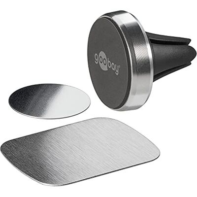 goobay 38685 Universele magnetische houder in ultradun design, zwart/zilver, 35 mm diameter goobay 38685 Universele magnetische houder in ultradun design, zwart/zilver, 35 mm diameter