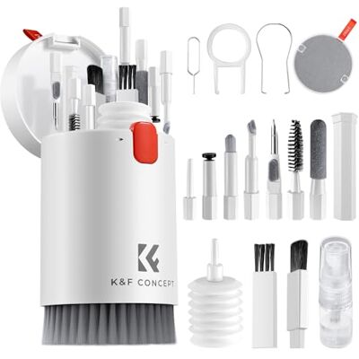 K&F CONCEPT Reinigingsset voor toetsenbord, 20-in-1, reinigingsaccessoires Draagbare multifunctionele elektronische reiniging compatibel met AirPods iPhone MM03 computer K&F CONCEPT Reinigingsset voor toetsenbord, 20-in-1, reinigingsaccessoires Draagbare multifunctionele elektronische reiniging compatibel met AirPods iPhone MM03 computer