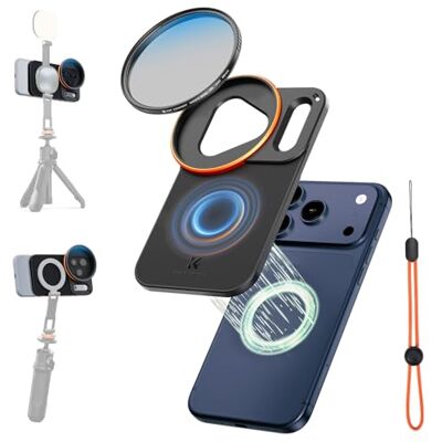 K&F CONCEPT Lensfiltermontageadapter met 58 mm CPL filter Dubbelzijdig magnetisch CPL filter, compatibel met iPhone 17 Pro Max en 58 mm schroefdraadfilter, FA101 K&F CONCEPT Lensfiltermontageadapter met 58 mm CPL filter Dubbelzijdig magnetisch CPL filter, compatibel met iPhone 17 Pro Max en 58 mm schroefdraadfilter, FA101