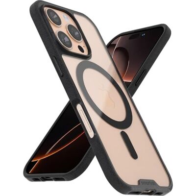Smartish ® Gripmunk Slanke en lichte magnetische beschermhoes met microvezelvoering voor iPhone 16 Pro, MagSafe compatibel, Clearly Black Smartish ® Gripmunk Slanke en lichte magnetische beschermhoes met microvezelvoering voor iPhone 16 Pro, MagSafe compatibel, Clearly Black