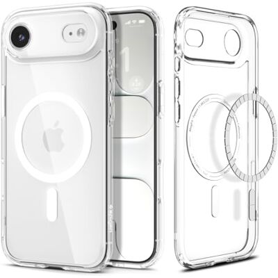 Spigen iPhone Air Ultra Hybrid MagFit hoesje, DuraClear, Signature , wit Spigen iPhone Air Ultra Hybrid MagFit hoesje, DuraClear, Signature , wit