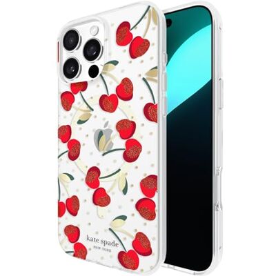 Kate Spade New York Beschermhoes voor iPhone 16 Pro Max Compatibel met MagSafe Design telefoonhoesje Kersenstippen Kate Spade New York Beschermhoes voor iPhone 16 Pro Max Compatibel met MagSafe Design telefoonhoesje Kersenstippen