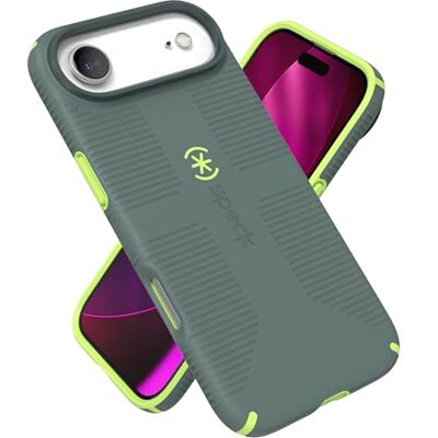 Speck CANDYSHELL Grip + MS Hoesje voor iPhone 17 Air NEO DRAB/glanzend groen Dunne beschermende handgreep Valbescherming Compatibel met MagSafe Speck CANDYSHELL Grip + MS Hoesje voor iPhone 17 Air NEO DRAB/glanzend groen Dunne beschermende handgreep Valbescherming Compatibel met MagSafe