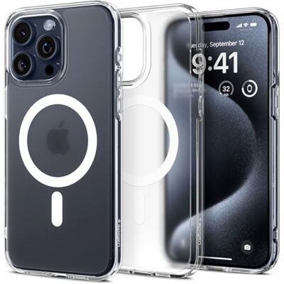 Spigen Beschermhoes voor iPhone 15 Pro Max Ultra Hybrid MagFit Compatibel met MagSafe, DuraClear Tech, anti-vergeling, luchtkussentechnologie, bescherming van militaire kwaliteit Spigen Beschermhoes voor iPhone 15 Pro Max Ultra Hybrid MagFit Compatibel met MagSafe, DuraClear Tech, anti-vergeling, luchtkussentechnologie, bescherming van militaire kwaliteit