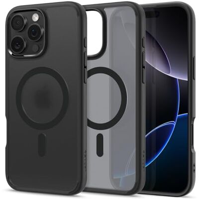 Spigen Ultra Hybrid MagFit beschermhoes voor iPhone 16 Pro, Frost zwart Spigen Ultra Hybrid MagFit beschermhoes voor iPhone 16 Pro, Frost zwart