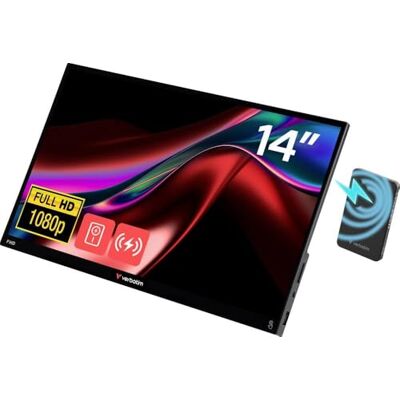Verbatim PMT-14 14 inch draagbare aluminium touchscreen monitor met 5000 mAh powerbank, mobiel Full HD-display voor laptop, tablet, smartphone, PS5, Nintendo Switch, met USB-C-aansluiting en Verbatim PMT-14 14 inch draagbare aluminium touchscreen monitor met 5000 mAh powerbank, mobiel Full HD-display voor laptop, tablet, smartphone, PS5, Nintendo Switch, met USB-C-aansluiting en