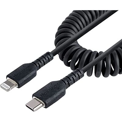 StarTech .com USB-C naar Lightning-kabel, 1 m, zwarte adapter, MFi-gecertificeerd, TPE-ommanteling, oplader voor iPhone (RUSB2CLT1MBC) StarTech .com USB-C naar Lightning-kabel, 1 m, zwarte adapter, MFi-gecertificeerd, TPE-ommanteling, oplader voor iPhone (RUSB2CLT1MBC)