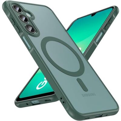 Verco Samsung Galaxy A26 5G hoes, magnetisch, Samsung A26 5G, mat, schokbestendig, compatibel met QI draadloos opladen, groen Verco Samsung Galaxy A26 5G hoes, magnetisch, Samsung A26 5G, mat, schokbestendig, compatibel met QI draadloos opladen, groen