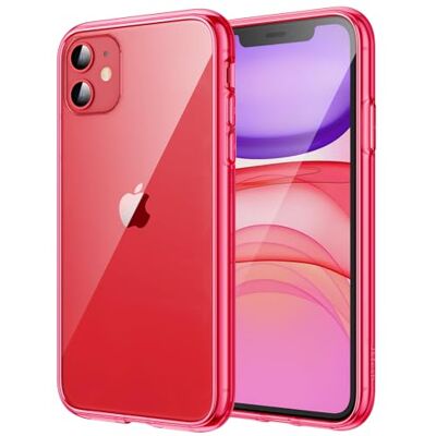JETech Hoesje voor iPhone 11 (2019), 6,1 Inch, Schokabsorptie Transparant Bumper Case, Anti Krasvrije Achterkant (Rood) Anti-Jaunissement, Antichoc, Dos PC Rigide Résistant aux Rayures, Étui Housse Bumper en TPU Transparent Durable JETech Hoesje voor iPhone 11 (2019), 6,1 Inch, Schokabsorptie Transparant Bumper Case, Anti Krasvrije Achterkant (Rood) Anti-Jaunissement, Antichoc, Dos PC Rigide Résistant aux Rayures, Étui Housse Bumper en TPU Transparent Durable