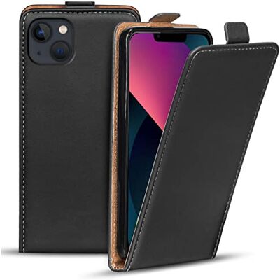 Verco Beschermhoes met klep voor iPhone 14, zwart Verticale klep, magneetlus, dunne hoes met zachte binnenschaal, nauwkeurige uitsparingen Verco Beschermhoes met klep voor iPhone 14, zwart Verticale klep, magneetlus, dunne hoes met zachte binnenschaal, nauwkeurige uitsparingen