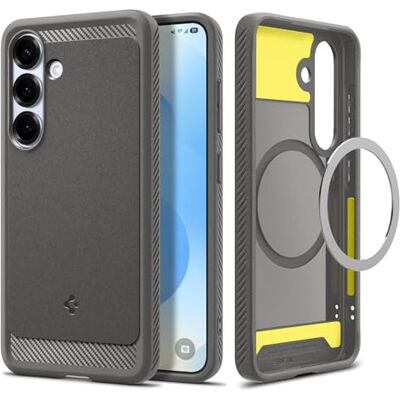 Spigen Rugged Armor MagFit beschermhoes compatibel met Samsung Galaxy S25 grijs Spigen Rugged Armor MagFit beschermhoes compatibel met Samsung Galaxy S25 grijs