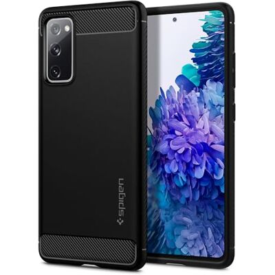 Spigen Rugged Armor Compatibel met Galaxy S20 FE hoesje, Robuuste TPU siliconen telefoonhoes stijlvolle carbon design beschermhoes cover case Black ACS01847 Spigen Rugged Armor Compatibel met Galaxy S20 FE hoesje, Robuuste TPU siliconen telefoonhoes stijlvolle carbon design beschermhoes cover case Black ACS01847