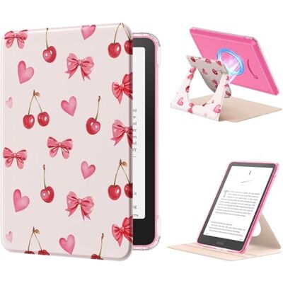 MoKo 360° draaibare hoes voor 7 inch e-bookreader 12e generatie 2024, afneembare magnetische bescherming, verstelbare standhoes met auto wake/slaap, niet voor TCL opmerkelijke Kobo, Cherry Bow Clear Back, Detachable Magnetic, Adjustable Stand Cover, Aut MoKo 360° draaibare hoes voor 7 inch e-bookreader 12e generatie 2024, afneembare magnetische bescherming, verstelbare standhoes met auto wake/slaap, niet voor TCL opmerkelijke Kobo, Cherry Bow Clear Back, Detachable Magnetic, Adjustable Stand Cover, Aut