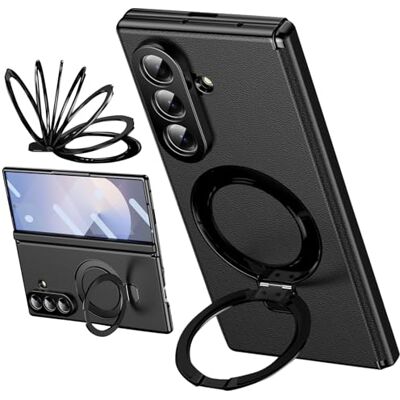 BAILI Beschermhoes voor Samsung Z Fold7, ingebouwde standaard, scharnierbescherming, displaybescherming, leren hoes voor Samsung Galaxy Z Fold 7, compatibel met magnetische ring, zwart BAILI Beschermhoes voor Samsung Z Fold7, ingebouwde standaard, scharnierbescherming, displaybescherming, leren hoes voor Samsung Galaxy Z Fold 7, compatibel met magnetische ring, zwart