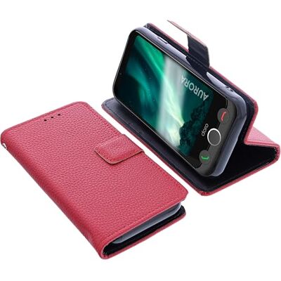 foto-kontor Beschermhoesje compatibel met Doro Aurora A10 / A11 rood boekstijl mobiele telefoon beschermhoes flipcase met standaard foto-kontor Beschermhoesje compatibel met Doro Aurora A10 / A11 rood boekstijl mobiele telefoon beschermhoes flipcase met standaard